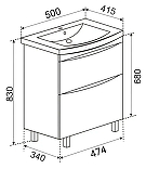 Тумба под раковину Emmy Клермонт 50 310153 цвет Белый-1