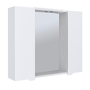 Зеркало со шкафом Emmy Агата 80 210128 с подсветкой цвет Белый