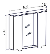 Зеркало со шкафом Emmy Агата 80 210128 с подсветкой цвет Белый-3
