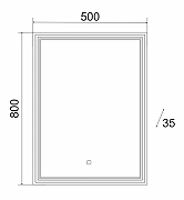 Зеркало Emmy Аврора 50 250690 с подсветкой с сенсорным выключателем-4