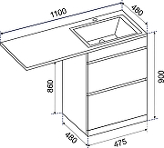 Тумба под раковину Emmy Джерси 110 310010 цвет Белый-3