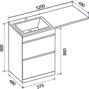 Тумба под раковину Emmy Джерси 120 310013 цвет Белый-3