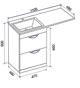 Тумба под раковину Emmy Милли 110 310030 цвет Белый-2