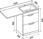 Тумба под раковину Emmy Милли 120 310031 цвет Белый-1