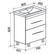 Тумба под раковину Emmy Рокард 80 310071 цвет Белый-4