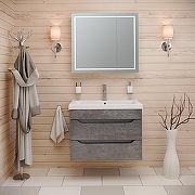 Тумба под раковину Emmy Стоун 60 310096 подвесная цвет Бетон темный-2