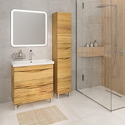 Тумба под раковину Emmy Дакота 80 310102 цвет Рустик соломенный-2