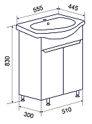 Тумба под раковину Emmy Агата 55 310106 цвет Белый-4