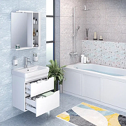 Тумба под раковину Emmy Агата 55 310150 подвесная цвет Белый-1