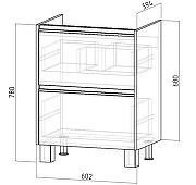 Тумба под раковину Emmy Вега 60 310160 цвет Белый-2