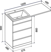 Тумба под раковину Emmy Джерси 120 310113 цвет Белый-3