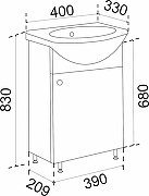 Тумба под раковину Emmy Мальта 40 R 310151 цвет Белый-3