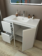 Тумба под раковину Emmy Вега 100 310164 цвет Белый-4