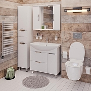 Шкаф пенал Emmy Милли 40 L 410033 с бельевой корзиной цвет Белый-2