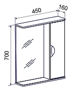 Зеркало со шкафом Emmy Милли 45 210001 цвет Белый-2