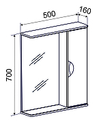 Зеркало со шкафом Emmy Милли 50 210002 цвет Белый-2