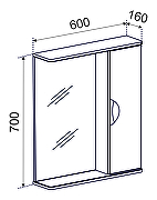 Зеркало со шкафом Emmy Милли 60 210004 цвет Белый-2