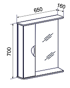 Зеркало со шкафом Emmy Милли 65 210005 цвет Белый-2