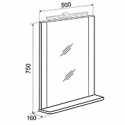 Зеркало Emmy Асти 50 210025 с подсветкой цвет Белый-2