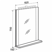 Зеркало Emmy Асти 60 210027 с подсветкой цвет Белый-2