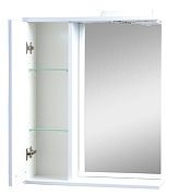 Зеркало со шкафом Emmy Рио 55 L 210050 с подсветкой цвет Белый-1