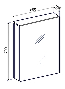Зеркальный шкаф Emmy Вэла 60 L 210074 цвет Белый-1