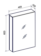 Зеркальный шкаф Emmy Вэла 40 R 210070 цвет Белый-2