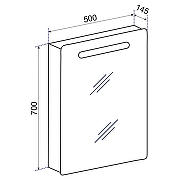 Зеркальный шкаф Emmy Донна 50 L 210082 с подсветкой цвет Белый-2