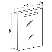 Зеркальный шкаф Emmy Донна 60 R 210085 с подсветкой цвет Белый-2