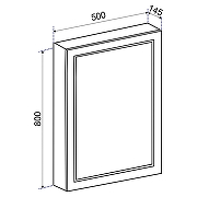 Зеркальный шкаф Emmy Родос 50 L 210111 с подсветкой цвет Белый-3