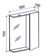 Зеркало со шкафом Emmy Агата 50 R 210120 с подсветкой цвет Белый-2