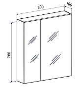 Зеркальный шкаф Emmy Дакота 80 210132 цвет Рустик соломенный-2
