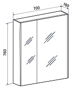 Зеркальный шкаф Emmy Дакота 70 210131 цвет Рустик соломенный-3