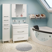 Шкаф пенал Emmy Рокард 35 R 410042 с бельевой корзиной цвет Белый-2