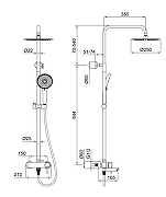 Душевая система Wonzon & Woghand Solo WW-739032-BN цвет Брашированный никель-1