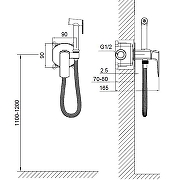 Гигиенический душ со смесителем Wonzon & Woghand WW-88829031-BGM цвет Темный графит-1