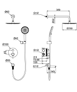 Душевая система Wonzon & Woghand Solo WW-939032-BN цвет Брашированный никель-1