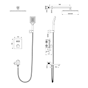 Душевая система Wonzon & Woghand WW-88929003-BN с термостатом цвет Брашированный никель-8