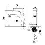 Смеситель для раковины Wonzon & Woghand Forza WW-139031-BG цвет Брашированное золото-1
