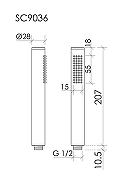 Ручной душ Sancos Stick SC9036CH цвет Хром-1