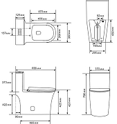 Унитаз моноблок STWORKI Олланд S01406WH цвет Белый с сиденьем Микролифт-16