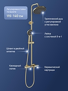 Душевая система STWORKI Лерум S04170GM с термостатом цвет Золото матовое-1