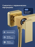 Гигиенический душ со смесителем STWORKI Эстерсунд S35155GM цвет Золото матовое-3