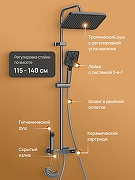 Душевая система DIWO Владимир D01180GB цвет Вороненая сталь-1