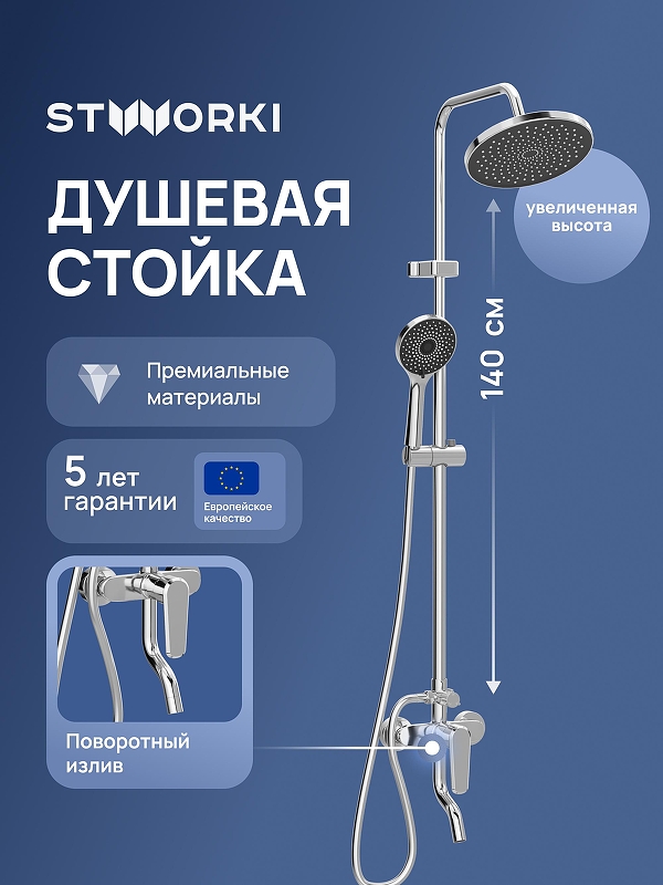 Душевая система STWORKI Киркенес S45170CR 