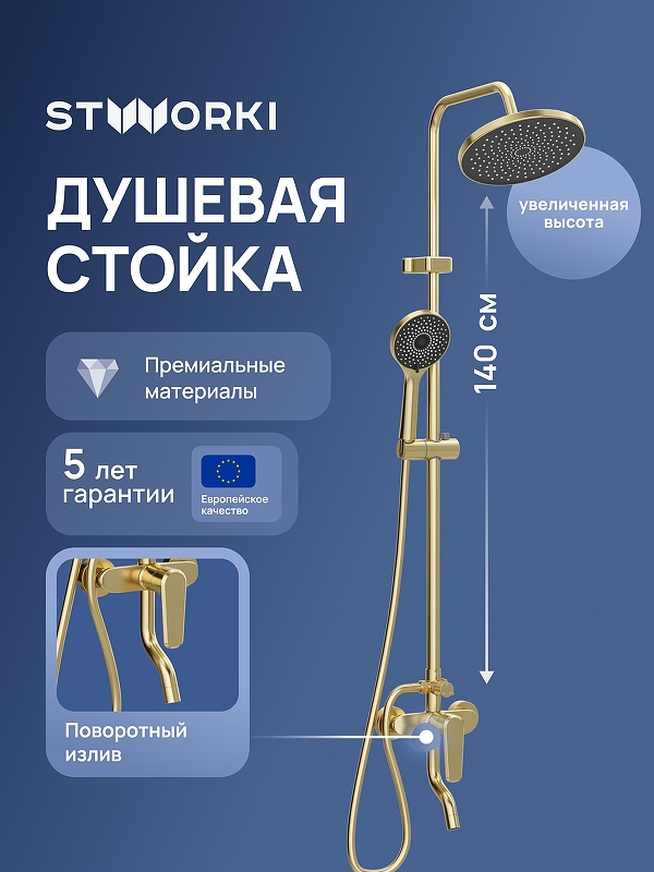 Душевая система STWORKI Киркенес S45170GM 