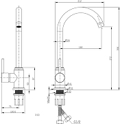 Смеситель для кухни Domaci Ливорно DMC02000BK цвет Черный матовый-10
