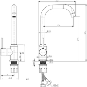 Смеситель для кухни Domaci Ливорно DMC02001BK цвет Черный матовый-10