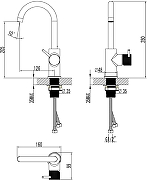 Смеситель для раковины STWORKI Стокгольм S36015BK цвет Черный матовый-11