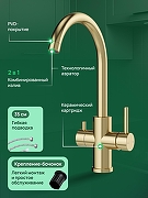 Смеситель для кухни Domaci Ливорно D8662GM цвет Золото матовое-1